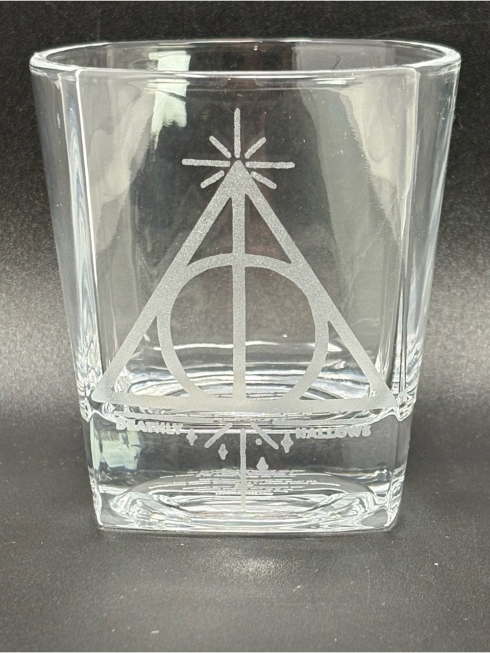Harry Potter Deathly Hallows Etched Rocks Glass 9 Oz Glass Tumbler